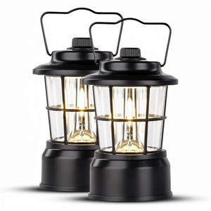 Retro LED Lantern Battery-<b>Powered</b> Emergency Lantern Water Resistant Bright Warm White LED Metal Indoor/Outdoor Use Tents - Product Image 1