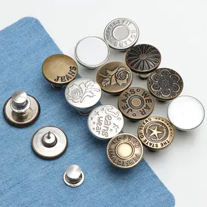 Exempt from sewing Buttons Disclosure metal button 17mm adjustable nail -free buttons for Jeans