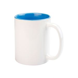 Mug à sublimation en céramique 11 oz, blanc, avec intérieur et anse colorés, pour café, vente en gros fabricant - Product Image 1