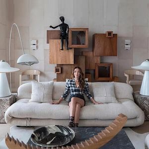 ソファ、ミッドセンチュリー デザイナー クリエイティブ カバ 大型スチール歯ソファ、イタリアン 軽量ラグジュアリー ファブリック 小規模アパートメント用ソファ - Product Image 2