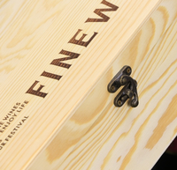 Boîte en bois pour deux bouteilles de vin rouge, coffret à vin en bois massif pour 2 bouteilles, boîte cadeau universelle pour deux bouteilles de vin