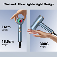 1600-1800W Moteur BLDC haute vitesse Poids léger Sèche-cheveux Ion négatif à faible bruit Mini écran LCD Sèche-cheveux