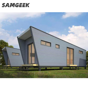 Outdoor log cabin prefabricated villa house kit prefab metal house for camping