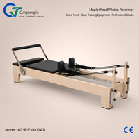 Machine de Pilates Reformer en bois d'érable à rail fixe, équipement d'entraînement de base pour studio professionnel