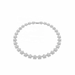 <span class=keywords><strong>Collier</strong></span> Fleur en Acier Inoxydable Entièrement Sertie de Diamants, Ensemble de Bijoux Romantique <span class=keywords><strong>et</strong></span> Luxueux en Zircon - Product Image 2