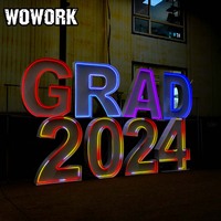WOWORK 3d big one table lettres métal blanc table lettres couleur personnalisée forme pour mariage fête d'anniversaire décoration