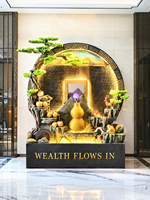 Grande fontaine d'eau intérieure sur pied avec éclairage LED, cascade paysagère chinoise pour hall d'hôtel, décoration de maison ou de bureau