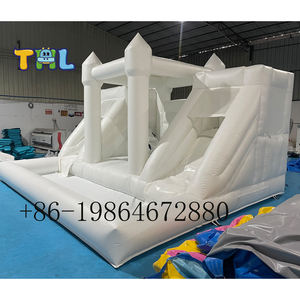 Structure gonflable THL avec double toboggan, piscine à balles, en PVC, taille personnalisable, installation facile, blanche, pour fêtes d'enfants en extérieur, <span class=keywords><strong>location</strong></span> - Product Image 6