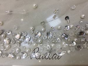 Ruolai WV01 cappella di lusso lunghezza perle di cristallo veli da sposa da sposa veli - Product Image 2