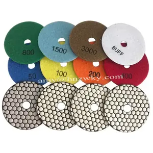 4 Inch D100mm Cheap wet dry diamond polish pad for Granite Marble Concrete 7pcs/set