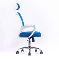 JOHOOFURNITURE Chaise de bureau ergonomique moderne pour la maison, dossier haut, base métallique, style maille marron, Chaise de bureau