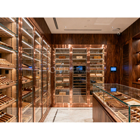 Fournisseur d'usine : Vitrine humidor à cigares commerciale à double porte avec éclairage LED, personnalisable