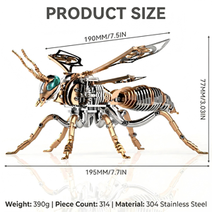 Kit Modello Ape in Metallo - Puzzle Meccanico 3D in Acciaio Inossidabile <span class=keywords><strong>per</strong></span> Adulti - Arte da Scrivania e <span class=keywords><strong>Regalo</strong></span> Antistress - Product Image 2