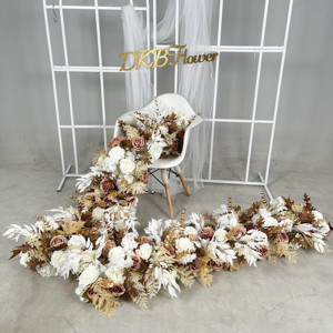 DKB factory custom wedding arrangement flower runner pampas high quality pampas flower runner arrangement - Product Image 6