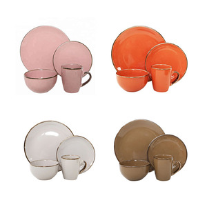 Ensembles de dîner chinois/ensembles de <span class=keywords><strong>vaisselle</strong></span> en céramique de couleur unie/ensembles de dîner en <span class=keywords><strong>porcelaine</strong></span> de noël ensemble de dîner en céramique 16 pièces - Product Image 6