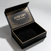 Boîte cadeau pliante de luxe avec couvercle magnétique, logo personnalisé, emballage rigide en papier, boîte en carton recyclable vert et noir