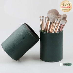 Makeup Brush Holder With Lid <b>Large</b> Capacity Cosmetic Storage Desktop Organizer <b>Plastic</b> Makeup Brush Storage <b>Box</b> - Product Image 4