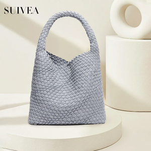 Denim tissé grande capacité sac fourre-tout Simple et à la mode sac à main décontracté et polyvalent une épaule sous les bras femmes sac - Product Image 1