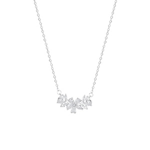 Exquisite Micro-inlaid Zircon Flower Trendy Minimalist Women's All-match High-end <b>Titanium</b> Steel Model X2130 Silver X2130 Silver - Product Image 2