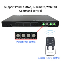 Conmutador de Matriz HDMI 4K60 de 4 Entradas y 2 Salidas con Extracción de Audio, ARC, HDR, EDID, Interfaz Web, Control LAN