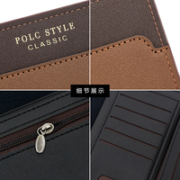 Dompet Pria Korea Model Baru Sederhana, Anti Air, Bahan Polyester, Motif Embos, Penjepit Uang, Kapasitas Besar, Banyak Slot Kartu
