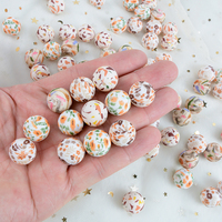 Nouveau produit 2025 personnalisé sans Bpa sûr silicone perles imprimées enfants bijoux à bricoler soi-même collier perle pour enfants fabrication de bracelets