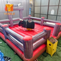 Taureau mécanique vibrant et gonflable pour parc d'attractions, simulateur de jeu sportif de combat de taureaux, sensation de carnaval palpitante