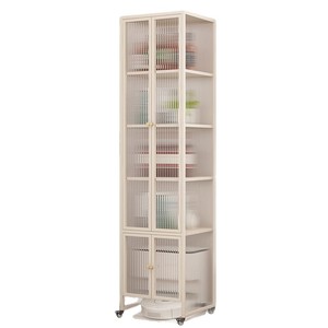 Buffet moderne en verre, meuble pour machine à laver, armoire à vin murale mobile pour salon, rangement et présentation - Product Image 2