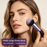 Kit de 9 pinceaux de maquillage, violet et noir, manche en ABS, poils synthétiques doux, ensemble de pinceaux cosmétiques pour le visage, anticernes, format voyage