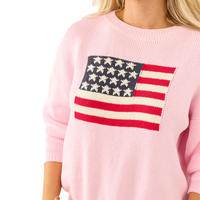 Pull-over rose en coton épais et doux à col ras du cou pour femme, idéal pour les tenues préppy et tendance de boutique – Vente en gros, personnalisation et support OEM