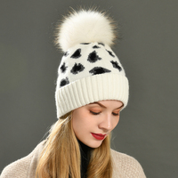 Bonnet de ski double couche unisexe doux pour l'hiver Pom Pom en fourrure véritable Vente en gros Bonnets de luxe en laine cachemire pour femmes personnalisés de haute qualité