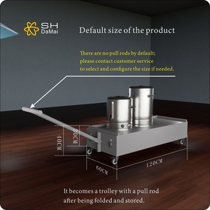 अनुकूलित स्टेनलेस स्टील लकड़ी-अलमारियों खाद्य फोल्डिंग कार्ट पोर्टेबल खाद्य स्टाल बाजार स्टाल पोर्टेबल बिक्री स्टैंड - Product Image 6