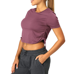 Mode automne printemps dames t-shirts de base conçus Slim Fit haut court respirant t-shirts courts pour les femmes - Product Image 6