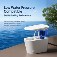 WC intelligent à poser au sol avec réservoir intégré, télécommande, lavage à l'eau chaude et séchage à l'air
