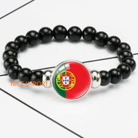Bracelet perlé élastique noir drapeau du Panama, accessoire patriotique tendance pour hommes et femmes, best-seller