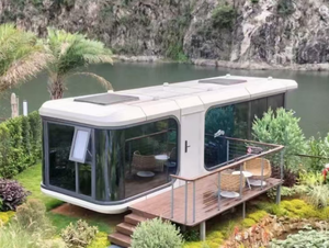 Capsule spatiale mobile, villa, maison, bureau, en acier, pliable, préfabriquée en Chine, style villa, modulaire, type Apple Cabin, pour camping panoramique - Product Image 4