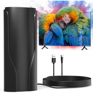 Antenne <span class=keywords><strong>TV</strong></span> numérique UHF à gain élevé pour Smart <span class=keywords><strong>TV</strong></span> 2025, intérieur/extérieur, câble de 3 m, grand nombre de chaînes stables, crochets inclus - Product Image 1
