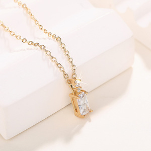 Collar de Gargantilla con Piedras Geométricas Cuadradas para Mujer, Joyería Minimalista de Moda para Uso Diario - Product Image 3