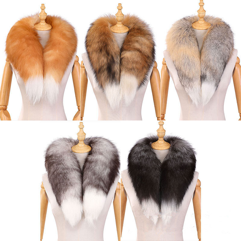 Inverno New Real Fox Fur Scarf 2024 Nova Moda Quente Genuine Fox Caudas De Pele Cachecóis Grosso Quente Longo Natural Pele Do Pescoço Aquecedor