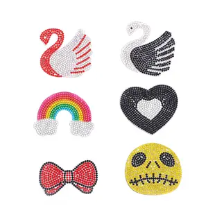 Wholesale Custom Rainbow Crystal Patches Appliques For Girl's Clothing