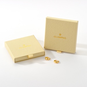 Custom Logo <b>Thin</b> 1.7cm Paper Sliding Drawer Jewelry Gift Box with Foam Insert for <b>Ring</b> Earrings Necklace OEM ODM Wholesale - Product Image 3