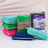 Bloc éponge doux en microfibre pour épilation de voiture et nettoyage ménager éponge de polissage de voiture pour éponges de lavage de voiture