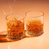 Verre à whisky personnalisé de 10 oz, verre à whisky à l'ancienne, verre à whisky gaufré