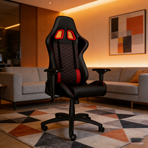 <span class=keywords><strong>Sedia</strong></span> <span class=keywords><strong>da</strong></span> <span class=keywords><strong>Gaming</strong></span> Ergonomica Nera con Schienale Alto, Girevole e Reclinabile, Braccioli 2D Regolabili, in Pelle PU Traspirante, per Casa e Ufficio - Product Image 2