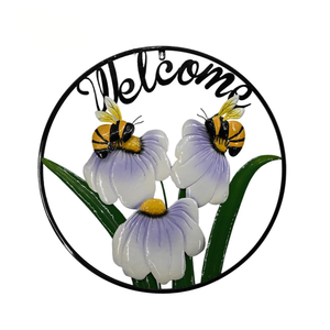 งานตกแต่งผนังโลหะสำหรับทำสวนกลางแจ้งงานตกแต่งต้อนรับผึ้งงานตกแต่งบ้านตามสั่งจากโรงงาน - Product Image 1