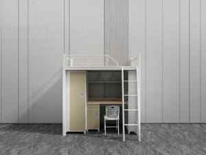 Lit superposé moderne en métal sur mesure avec bureau et escalier intégrés pour chambre d'enfant et d'adulte, idéal pour les dortoirs scolaires et les auberges de jeunesse - Product Image 3