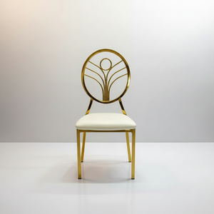 Chaise de banquet et de salle <span class=keywords><strong>à</strong></span> manger ronde en acier doré de haute qualité, style moderne <span class=keywords><strong>pour</strong></span> mariages et réceptions, chaises de banquet en métal <span class=keywords><strong>pour</strong></span> hôtels - Product Image 1