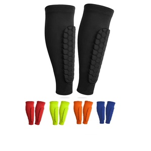 Protector de Espinilla de Fútbol Personalizado con Logotipo, Manga de Compresión <span class=keywords><strong>para</strong></span> Pantorrilla, Almohadillas de Espinilla Suaves de EVA con Diseño de Panal de Abeja - Product Image 1