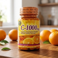 Comprimés de Vitamine C 1000mg avec Extraits d'Herbes, Complément Végétalien pour la Peau et le Système Immunitaire