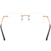 Monture de lunettes en alliage Borregls pour hommes, nouveau design de marque, lunettes sans monture carrées avec diamants, lunettes optiques sans monture en métal pour femmes 150267